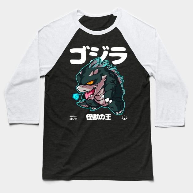 Chibi Gojira Baseball T-Shirt by mankeeboi